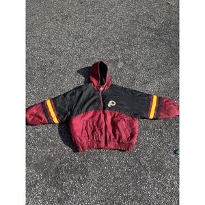 Vintage Washington Football Team Jacket Mens XL Red Hooded NFL Logo 7 90s